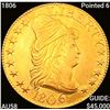 Image 1 : 1806 Pointed 6 $5 Gold Half Eagle CHOICE AU