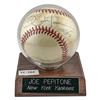 Image 1 : Joe Pepitone Signed Baseball Yankees #25 w/ Certificate, Ivan Rodriguez Signed Baseball Rangers w/ C
