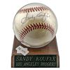 Image 1 : Sandy Koufax Signed Baseball Dodgers w/ Certificate