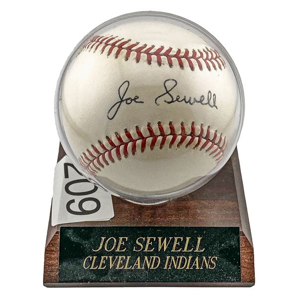 Joe Sewell Signed Bsaeball Indians