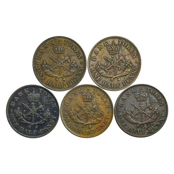 1857 [5] Bank of Upper Canada 1/2 Penny XF