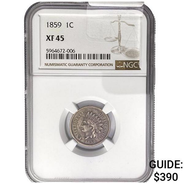 1859 Indian Head Cent NGC XF45