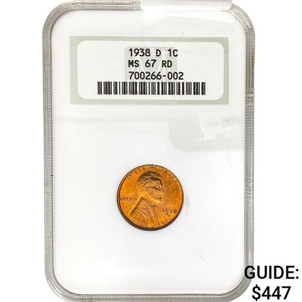 1938-D Wheat Cent NGC MS67 RD
