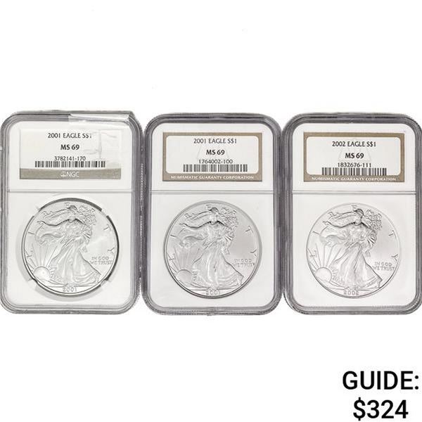 2001-2002 [3] $1 ASE 1 OZ NGC MS69