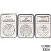 Image 1 : 2001-2002 [3] $1 ASE 1 OZ NGC MS69