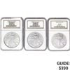 Image 1 : 2002-2004 [3] $1 ASE 1 OZ NGC MS69