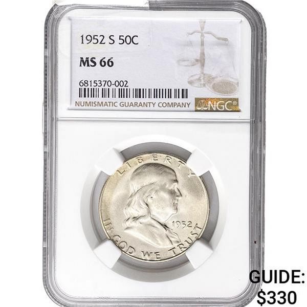 1952-S Franklin Half Dollar NGC MS66