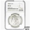 Image 1 : 1884-CC Morgan Silver Dollar NGC MS62
