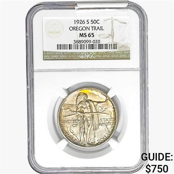 1926-S Oregon Trail Half Dollar NGC MS65