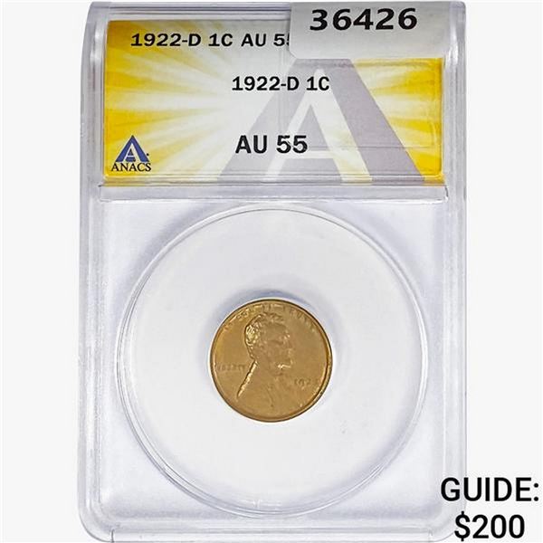 1922-D Wheat Cent ANACS AU55