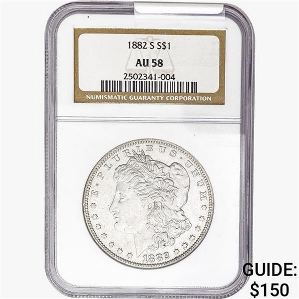 1882-S Morgan Silver Dollar NGC AU58
