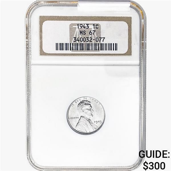 1943 Wheat Cent NGC MS67