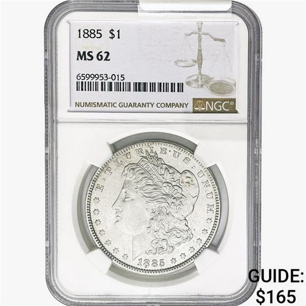 1885 Morgan Silver Dollar NGC MS62