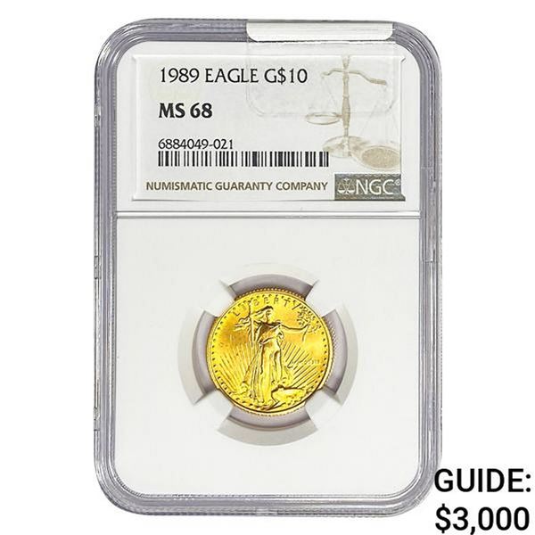 1989 1/4oz $10 AGE NGC MS68