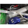 Image 4 : Large group of misc. - includes plastic drum pump/Snow Shovel Brush/shovel/chains etc.