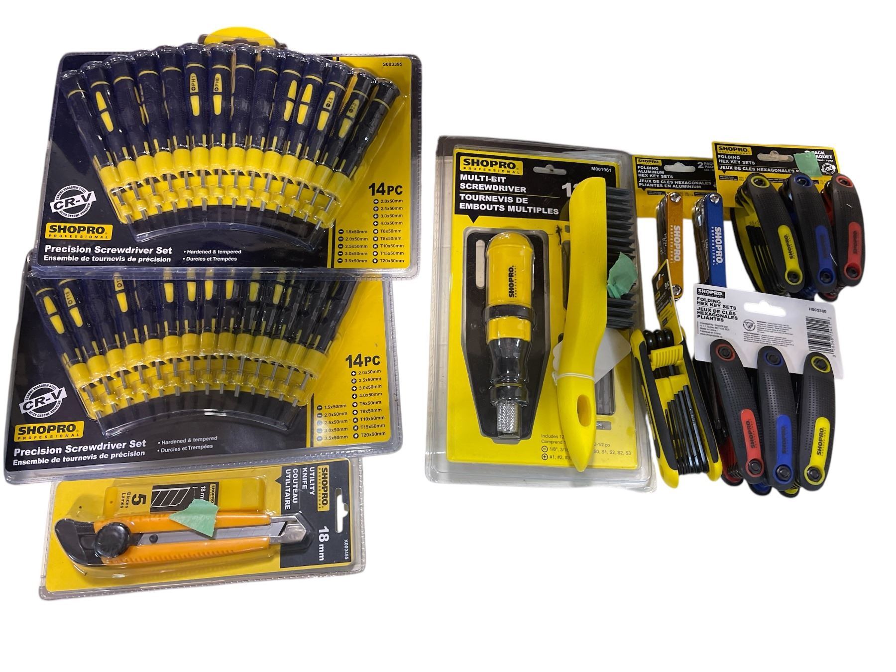 Assorted Precision Tools Assorted New tools - includes Precision Screwdriver Set/Utility Knife etc.