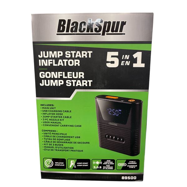 New BlackSpur Jump Start Inflator 5 in 1