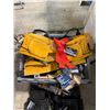 Image 2 : Bin full of NEW ROK items - includes ROK leather belt / deluxe carpenters apron / Hi Vis safety shir