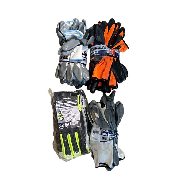 ROK professional impact work gloves & nitrile coated work gloves - approx 20 pairs