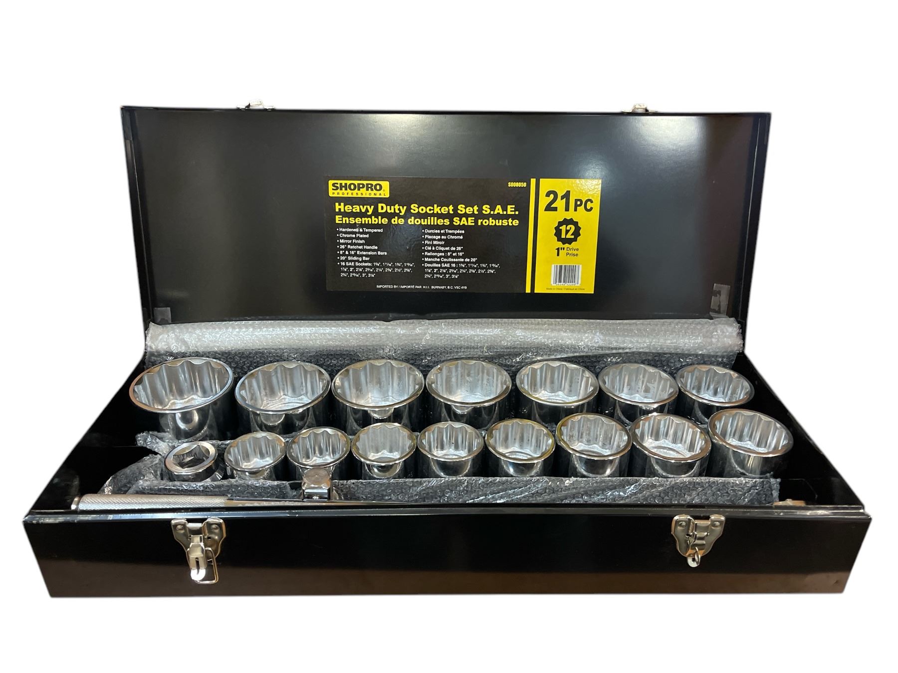 NEW SHOPRO Heavy duty socket set S.A.E 12pc