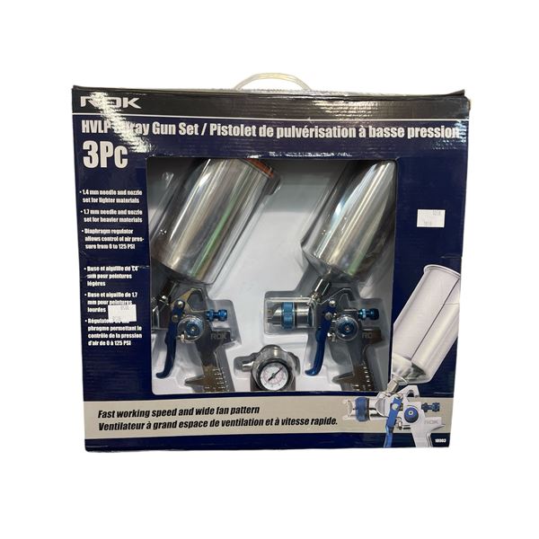NEW ROK HVLP spray gun set 3pc