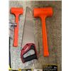 Image 2 : Group of assorted NEW tools - includes snap off knife set / 16oz claw hammer / deadblow hammer / han
