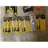 Image 4 : Group of assorted NEW tools - includes snap off knife set / 16oz claw hammer / deadblow hammer / han
