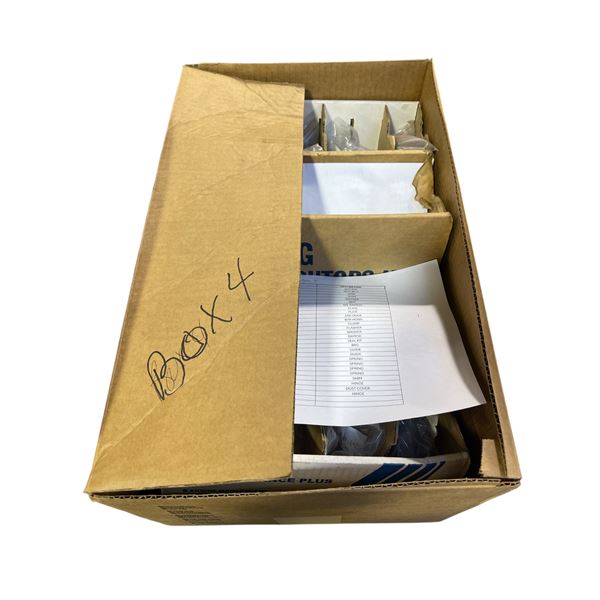 Box full of Forklift Parts - includes Seal Kit 300957/misc. Springs/Dust Cover 32398/Hinges etc.