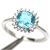 Image 1 : SWISS BLUE TOPAZ RING in 14K White Gold plated 925 Sterling Silver â€“ Size 6.75 â