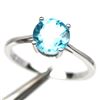 Image 1 : SKY BLUE TOPAZ RING in 14K White Gold plated 925 Sterling Silver â€“ Size 5.75 â[x