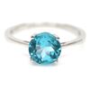 Image 2 : SKY BLUE TOPAZ RING in 14K White Gold plated 925 Sterling Silver â€“ Size 5.75 â[x