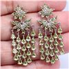 Image 2 : PERIDOT EARRINGS in 14K White Gold plated 925 Sterling Silver â€“ Appraised Replac