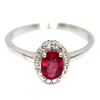 Image 2 : RUBY RING in 14K White Gold plated 925 Sterling Silver â€“ Size 7 - Appraised Repl
