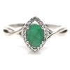 Image 2 : EMERALD RING in 14K White Gold plated 925 Sterling Silver â€“ Size 7.75 â[x=#8364/
