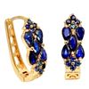 Image 2 : BLUE SAPPHIRE EARRINGS in 14K Yellow Gold plated 925 Sterling Silver â€“ Appraised