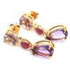 Image 2 : AMETHYST AND RUBY EARRINGS in 18K Yellow Gold plated 925 Sterling Silver â€“ Appra