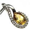 Image 2 : CITRINE PENDANT in 14K White Gold plated 925 Sterling Silver â€“ Appraised Replace