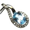 Image 2 : SKY BLUE TOPAZ PENDANT in 14K White Gold plated 925 Sterling Silver â€“ Appraised 