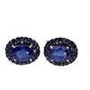 Image 2 : 2 Tone BLUE SAPPHIRE EARRINGS in 14K White & Black Gold plated 925 Sterling Silver â€[x=#82