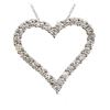 Image 1 : 1.00 ct. Heart Shaped LAB MADE WHITE DIAMOND NECKLACE in Rhodium Plated SOLID 14k White Gold, High V