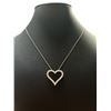Image 2 : 1.00 ct. Heart Shaped LAB MADE WHITE DIAMOND NECKLACE in Rhodium Plated SOLID 14k White Gold, High V