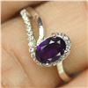 Image 2 : AMETHYST RING in 14K White Gold plated 925 Sterling Silver â€“ Size 6.75 - Apprais