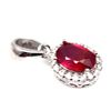 Image 2 : RUBY PENDANT in 14K White Gold plated 925 Sterling Silver â€“ Appraised Replacemen