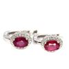 Image 2 : RUBY EARRINGS in 14K White Gold plated 925 Sterling Silver â€“ Appraised Replaceme