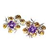Image 2 : AMETHYST and CITRINE EARRINGS in 14K White Gold plated 925 Sterling Silver â€“ App