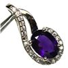 Image 2 : AMETHYST PENDANT in 14K White Gold plated 925 Sterling Silver â€“ Appraised Replac