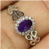 Image 2 : AMETHSYT RING in 14K White Gold plated 925 Sterling Silver â€“ Size 6.5 - Appraise