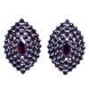 Image 1 : GARNET EARRINGS in 14K White Gold plated 925 Sterling Silver â€“ Appraised Replace