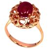 Image 2 : Bloody Red RUBY RING in 14K Rose Gold plated 925 Sterling Silver â€“ size 7.25 - A