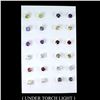 Image 1 : 12 Pairs BIRTHSTONES STUD EARRINGS in 14K White Gold plated 925 Sterling Silver